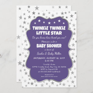 Twinkle Star Baby Dusche ultraviolette Einladungen