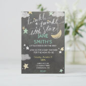 Twinkle Star Baby Shower Einladung (Stehend Vorderseite)