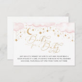 Twinkle Star Babyduschbücher für Baby Pink Card Einladung (Vorne/Hinten)
