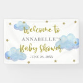 Twinkle Star Blue Clouds Babydusche Hintergrund Banner (Horizontal)
