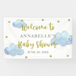 Twinkle Star Blue Clouds Babydusche Hintergrund Banner