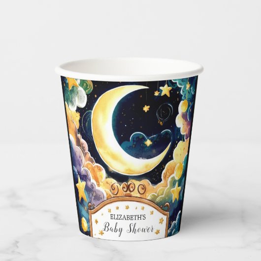 Twinkle Star Boho Celestial Baby Shower Pappbecher (Vorderseite)