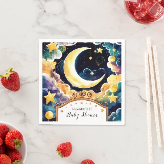 Twinkle Star Boho Celestial Baby Shower Serviette (Beispiel)