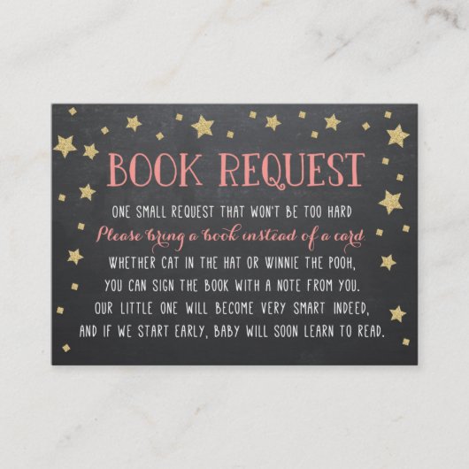 Twinkle Star Book Request, Pink, Kinderzimmer Rhym Begleitkarte (Vorderseite)