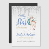 TWINKLE Star Driving Glitzer Woodland Deer Baby Magnetkarte (Vorne/Hinten)