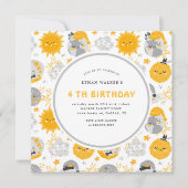 Twinkle Star Gelb und Grau Geburtstagsplatz (Vorderseite)