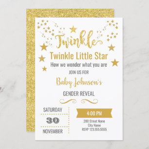 Twinkle Star Gender Reveal Baby Shower Einladung