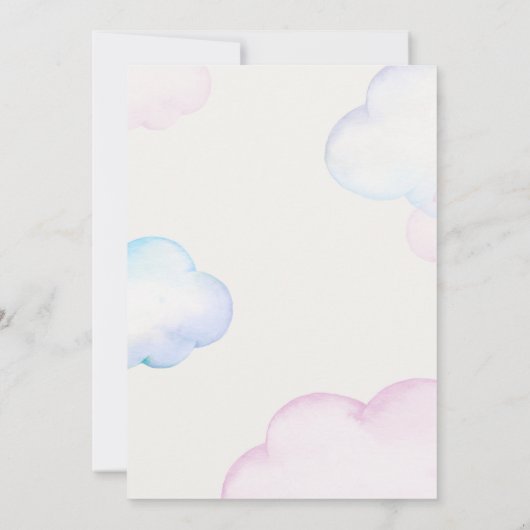 Twinkle Star Gender Reveal Pastel Moon Sky Einladung (Rückseite)