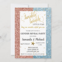 Twinkle Star Glitzer Gold Gender Reveal Party