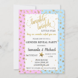 Twinkle Star Gold Metallic Gender Reveal Party Einladung