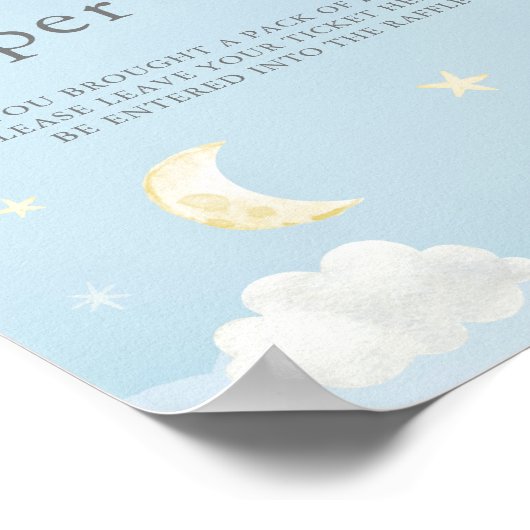 Twinkle Star Light Blue Baby Duschdusche Windelwan Poster (Ecke)