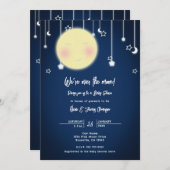 Twinkle Star Moon Celestial Baby Shower Einladung (Vorne/Hinten)