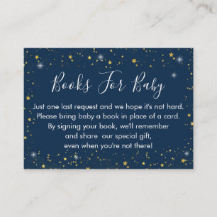 Twinkle Star Navy & Gold Book Request Cards Begleitkarte