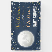 Twinkle Star Navy Gold Moon Babydusche Hintergrun Banner (Vertikal)