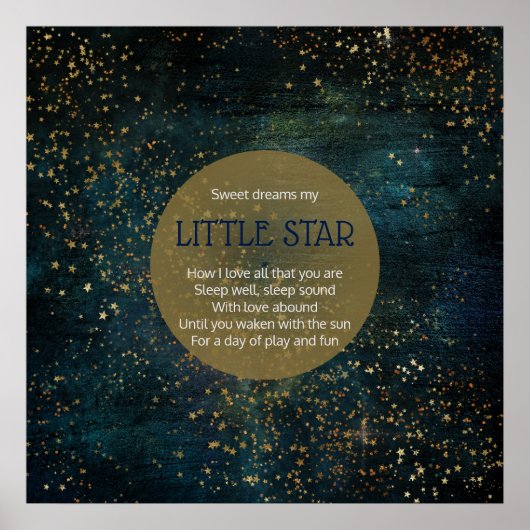 Twinkle Star Night Sky Poem Kinderzimmer Dekoratio Poster (Vorne)