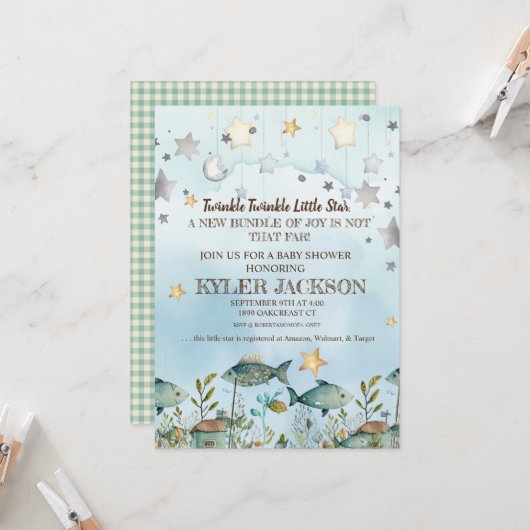 Twinkle Star Ocean Einladung (Vorderseite/Rückseite Beispiel)