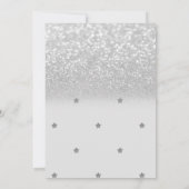Twinkle Star Silver Glitzer, Bear Baby Dusche Einladung (Rückseite)