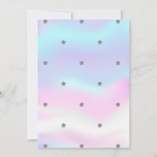 Twinkle Star Silver HolograpBaby Dusche Einladung (Rückseite)