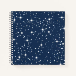 Twinkle Stars auf Navy Blue Notizblock