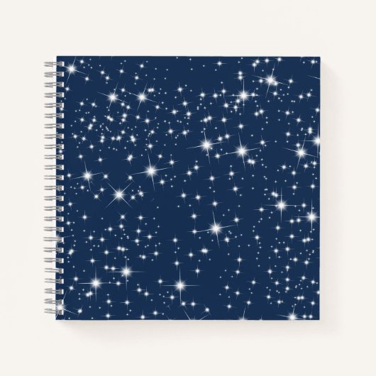 Twinkle Stars auf Navy Blue Notizblock (Vorderseite)