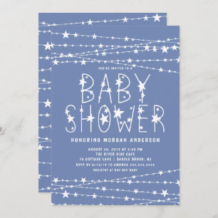 Twinkle Stars Boy Baby Dusche Einladung