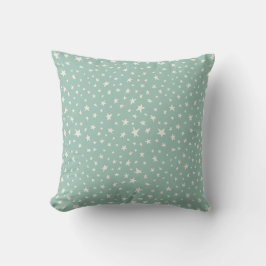 Twinkle Stars dusty teal and cream Kissen