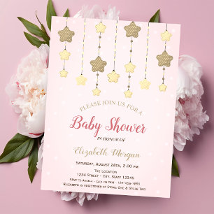 Twinkle Stars Geschlecht Enthüllung Punkte Baby Sh Einladung
