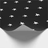 Twinkle Stars Schwarz-weißes monochromes Muster Geschenkpapier (Ecke)