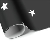 Twinkle Stars Schwarz-weißes monochromes Muster Geschenkpapier (Rolleneckpunkt)
