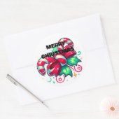 Twinkle Tied: Candy Cane Cheer Runder Aufkleber (Umschlag)