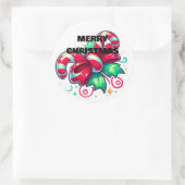 Twinkle Tied: Candy Cane Cheer Runder Aufkleber (Tasche)