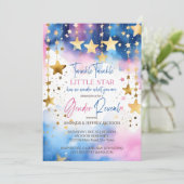 Twinkle Tinkle kleine Sternengeschlecht offenbart Einladung (Stehend Vorderseite)