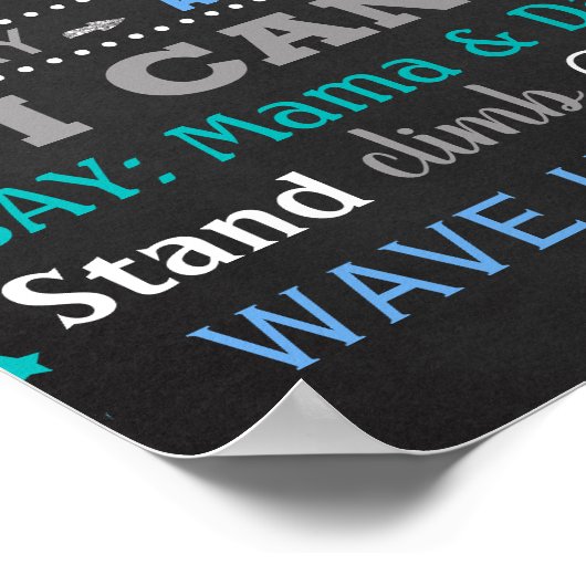 Twinkle Tiwnkle Little Star First Birthday Board Poster (Ecke)