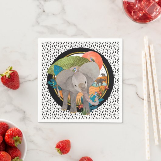 TWINKLE-TOES SAFARI-Elefant Napkins Serviette (Beispiel)