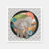 TWINKLE-TOES SAFARI-Elefant Napkins Serviette (Vorderseite)