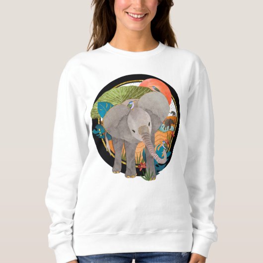 TWINKLE-TOES SAFARI-Elefanten-WEISSE Shirts (Vorderseite)