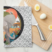 TWINKLE-TOES SAFARI-Elefantenküchenhandtuch Geschirrtuch (Viertel Falte)