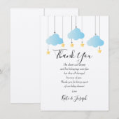 Twinkle Twinkle Baby Boy Dusche Danke, Gedicht Dankeskarte (Vorne/Hinten)