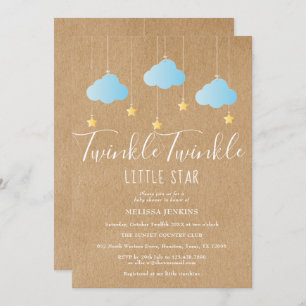 Twinkle Twinkle Baby Boy Dusche / Sprinkle Rustika Einladung