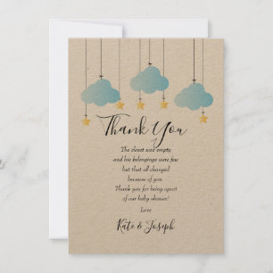 Twinkle Twinkle Baby Boy Shower Danke-Gedicht Dankeskarte