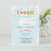 Twinkle Twinkle Baby Dusche Einladung (Stehend Vorderseite)