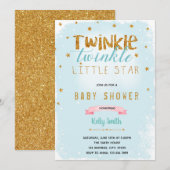 Twinkle Twinkle Baby Dusche Einladung (Vorne/Hinten)
