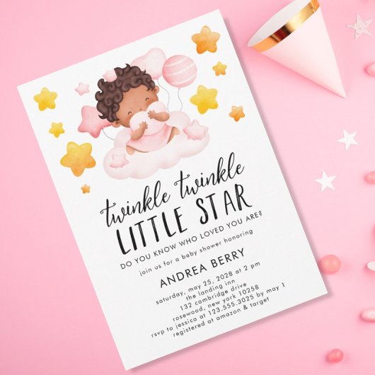 Twinkle Twinkle Baby Shower Girl Einladung