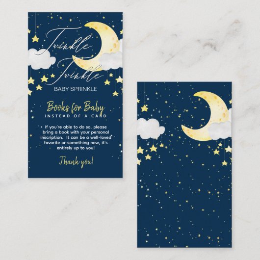 Twinkle Twinkle Baby Sprinkle Bücher für Baby Begleitkarte (Vorne/Hinten)