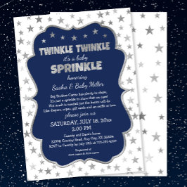 Twinkle Twinkle Baby Sprinkle, Silber der Marine l Einladung