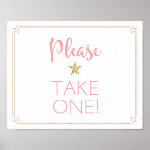 Twinkle Twinkle Babydusche ein Zeichen nehmen Poster