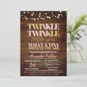 Twinkle Twinkle Babydusche Einladung für Mädchen (Stehend Vorderseite)