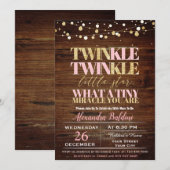 Twinkle Twinkle Babydusche Einladung für Mädchen (Vorne/Hinten)