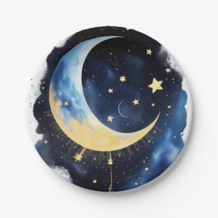 Twinkle Twinkle Babydusche: Mond & Stars Pappteller