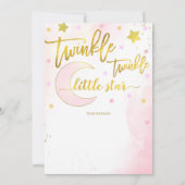 Twinkle Twinkle Birthday, Moon & Stars Geburtstag Einladung (Rückseite)